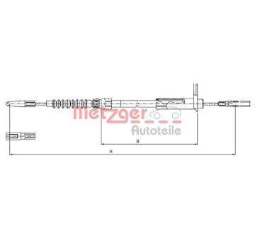 Tažné lanko, parkovací brzda METZGER 10.9456