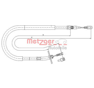 Tazne lanko, parkovaci brzda METZGER AUTOTEILE 10.9876