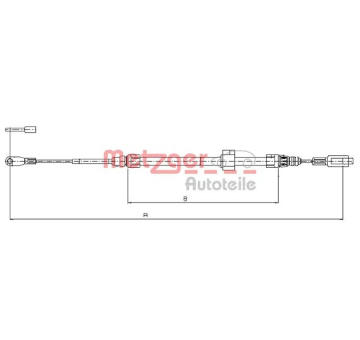 Tažné lanko, parkovací brzda METZGER 10.9884