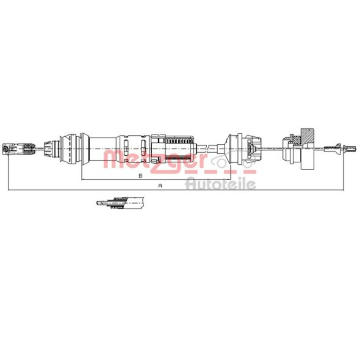 Tažné lanko, ovládání spojky METZGER 11.2280