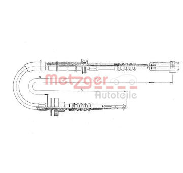 Tažné lanko, ovládání spojky METZGER 11.3910