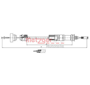 Tažné lanko, ovládání spojky METZGER 11.3921
