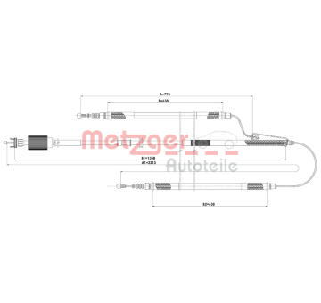 Tažné lanko, parkovací brzda METZGER 11.5845
