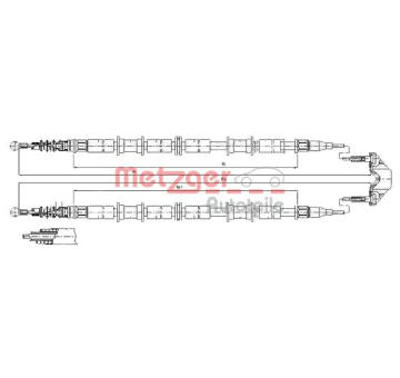 Tažné lanko, parkovací brzda METZGER 11.5865