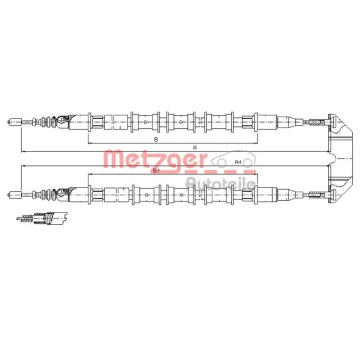 Tažné lanko, parkovací brzda METZGER 11.5933