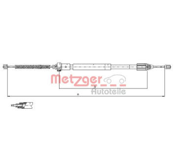 Tažné lanko, parkovací brzda METZGER 11.6597