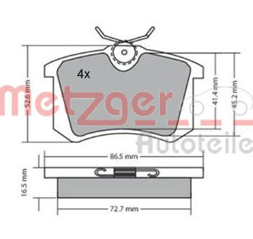 Sada brzdových destiček, kotoučová brzda METZGER 1170207