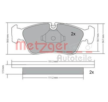 Sada brzdových destiček, kotoučová brzda METZGER 1170019