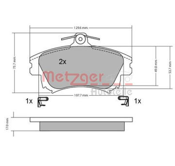 Sada brzdových destiček, kotoučová brzda METZGER 1170032