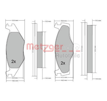 Sada brzdových destiček, kotoučová brzda METZGER 1170033