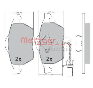 Sada brzdových destiček, kotoučová brzda METZGER 1170036