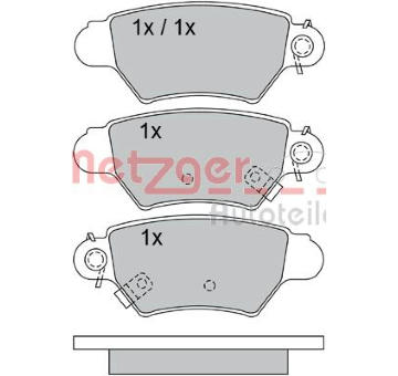Sada brzdových destiček, kotoučová brzda METZGER 1170042