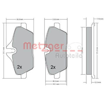 Sada brzdových destiček, kotoučová brzda METZGER 1170055