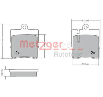 Sada brzdových destiček, kotoučová brzda METZGER 1170064