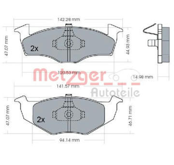 Sada brzdových destiček, kotoučová brzda METZGER 1170072