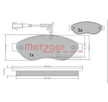 Sada brzdových destiček, kotoučová brzda METZGER 1170073