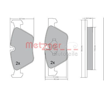 Sada brzdových destiček, kotoučová brzda METZGER 1170078