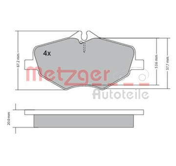 Sada brzdových destiček, kotoučová brzda METZGER 1170087