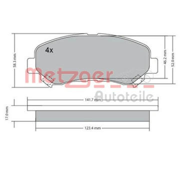 Sada brzdových destiček, kotoučová brzda METZGER 1170093