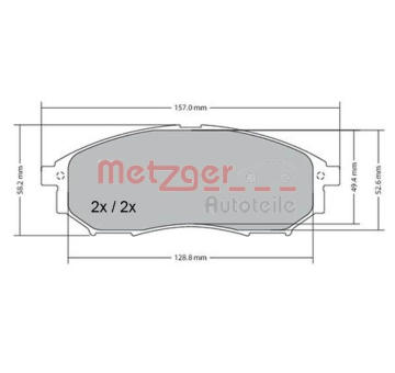 Sada brzdových destiček, kotoučová brzda METZGER 1170101