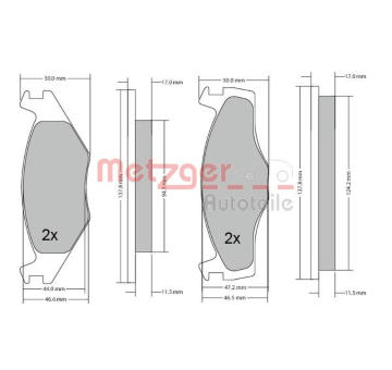 Sada brzdových destiček, kotoučová brzda METZGER 1170103