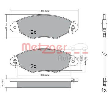 Sada brzdových destiček, kotoučová brzda METZGER 1170115