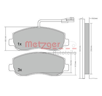 Sada brzdových destiček, kotoučová brzda METZGER 1170148