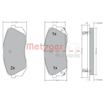 Sada brzdových destiček, kotoučová brzda METZGER 1170186