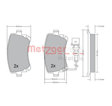 Sada brzdových destiček, kotoučová brzda METZGER AUTOTEILE 1170190