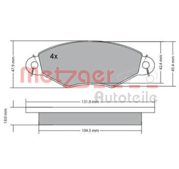 Sada brzdových destiček, kotoučová brzda METZGER 1170199