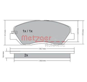 Sada brzdových destiček, kotoučová brzda METZGER 1170205