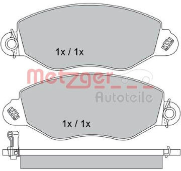 Sada brzdových destiček, kotoučová brzda METZGER 1170210