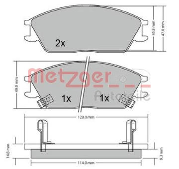 Sada brzdových destiček, kotoučová brzda METZGER 1170224