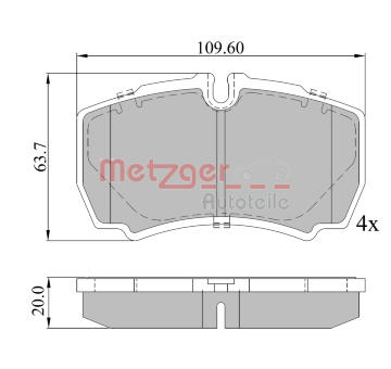 Sada brzdových destiček, kotoučová brzda METZGER 1170226