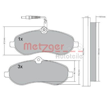 Sada brzdových destiček, kotoučová brzda METZGER 1170228