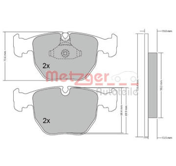 Sada brzdových destiček, kotoučová brzda METZGER 1170238