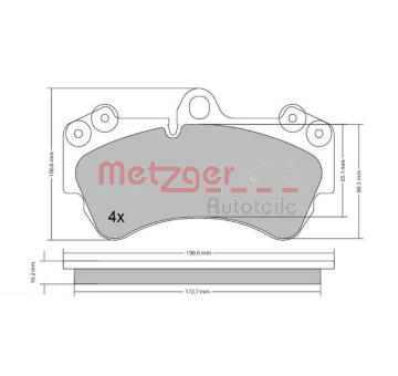 Sada brzdových destiček, kotoučová brzda METZGER 1170242