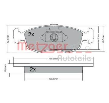 Sada brzdových destiček, kotoučová brzda METZGER 1170249