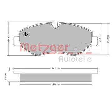 Sada brzdových destiček, kotoučová brzda METZGER AUTOTEILE 1170271