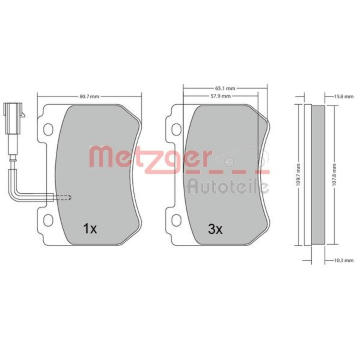 Sada brzdových destiček, kotoučová brzda METZGER AUTOTEILE 1170276