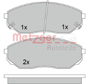 Sada brzdových destiček, kotoučová brzda METZGER 1170297