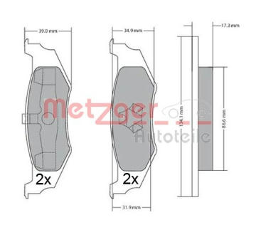 Sada brzdových destiček, kotoučová brzda METZGER 1170320