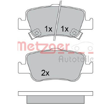 Sada brzdových destiček, kotoučová brzda METZGER 1170334