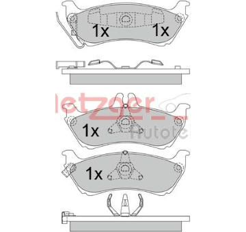 Sada brzdových destiček, kotoučová brzda METZGER 1170339