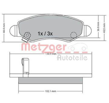 Sada brzdových destiček, kotoučová brzda METZGER 1170340