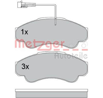 Sada brzdových destiček, kotoučová brzda METZGER AUTOTEILE 1170344