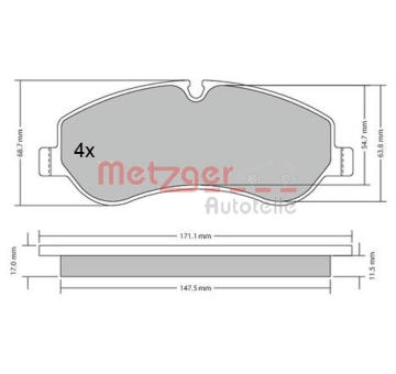 Sada brzdových destiček, kotoučová brzda METZGER 1170349