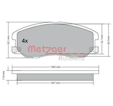 Sada brzdových destiček, kotoučová brzda METZGER 1170358