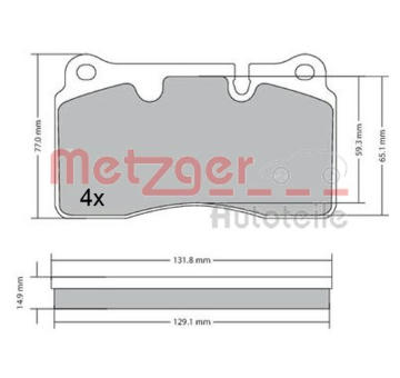 Sada brzdových destiček, kotoučová brzda METZGER 1170366