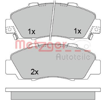 Sada brzdových destiček, kotoučová brzda METZGER 1170373